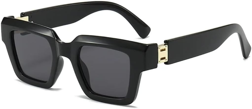 

Популярные квадратные солнцезащитные очки для женщин и мужчин, для путешествий, разноцветные, в стиле ретро, ​​роскошные, с защитой от УФ-излучения UV400 UATXTAU, Black