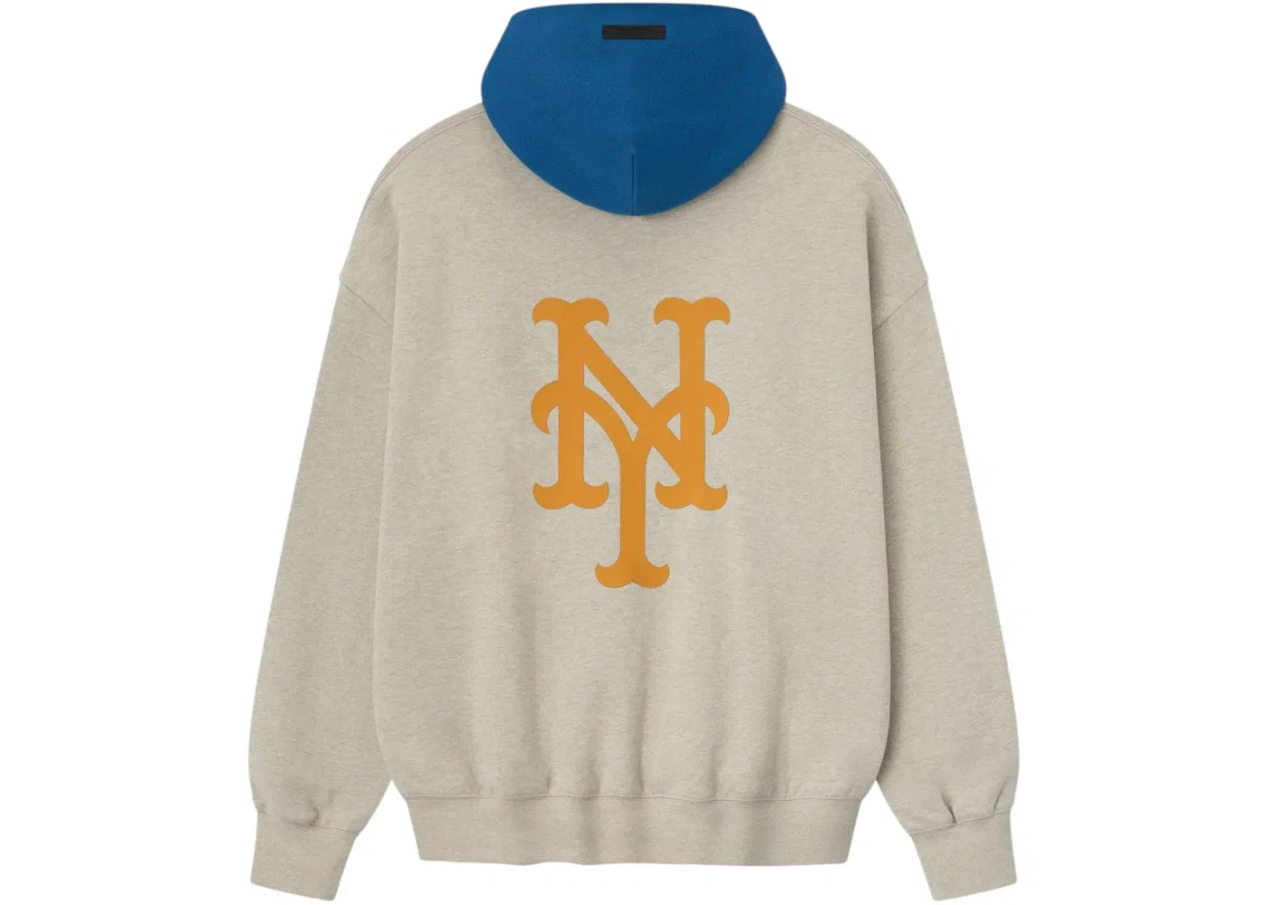 Мужской худи с принтом Fear of God Essentials Mets Sport Hoodie, Heather Stone/Blue Sapphire — фото 2