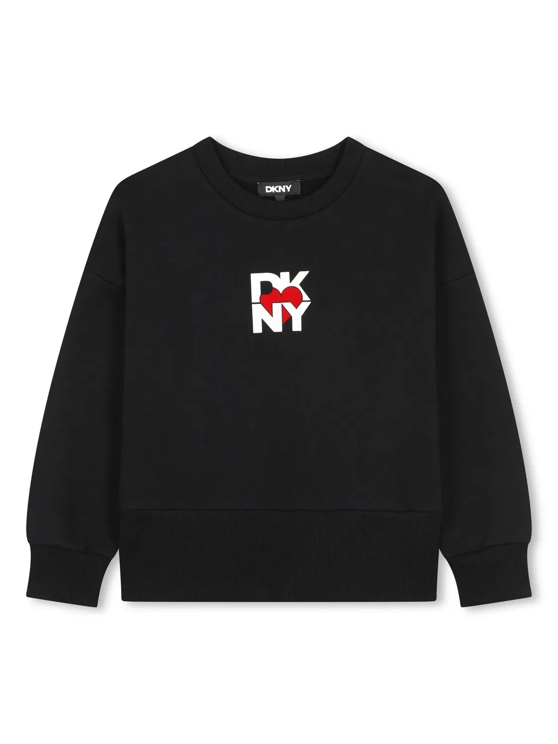 Свитшот с логотипом из хлопка DKNY, черный