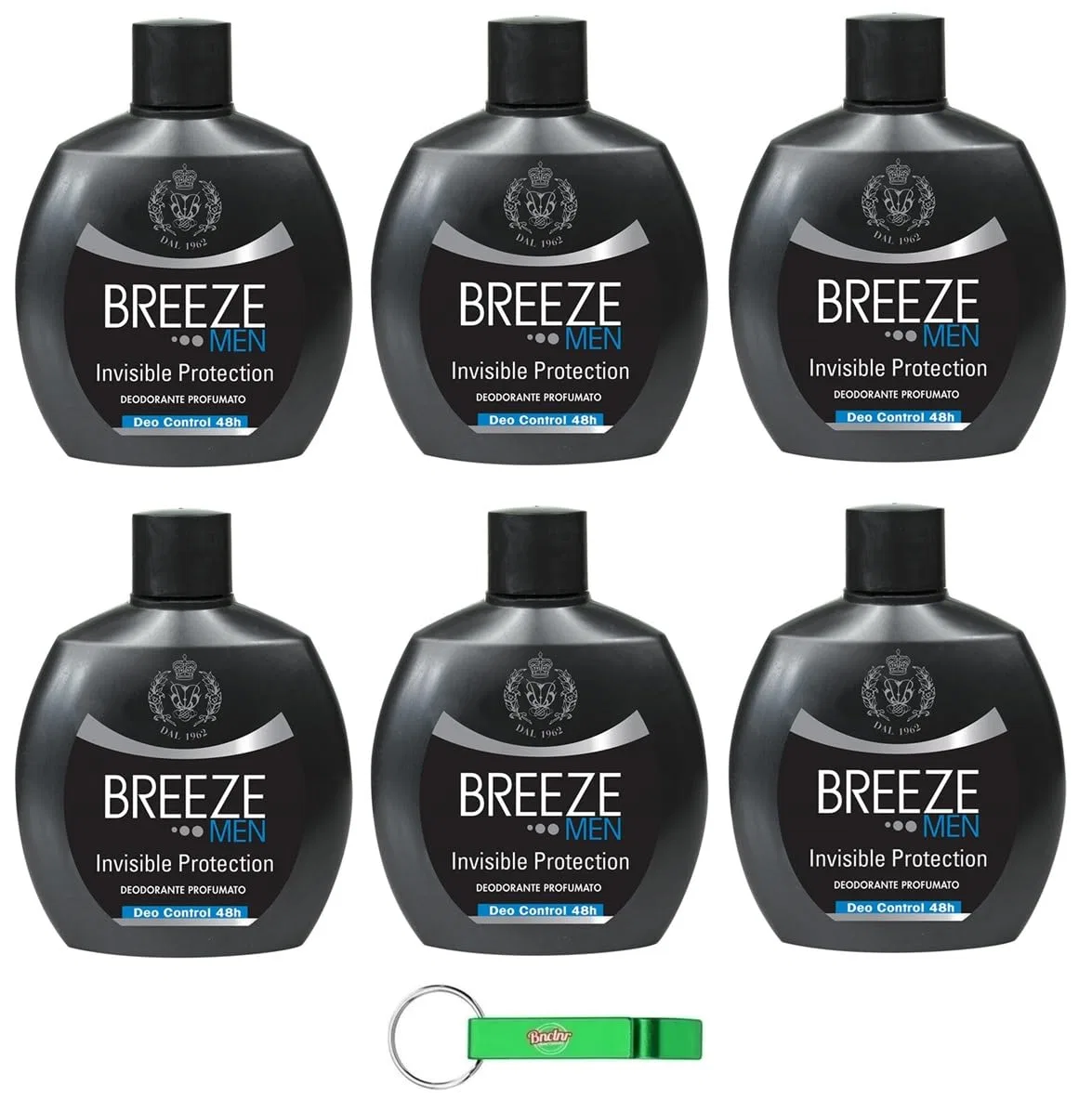 Дезодорант Breeze Men Invisible Protection, без газа и алюминия, 48ч, 100 мл, Beni Culinari, 6 шт