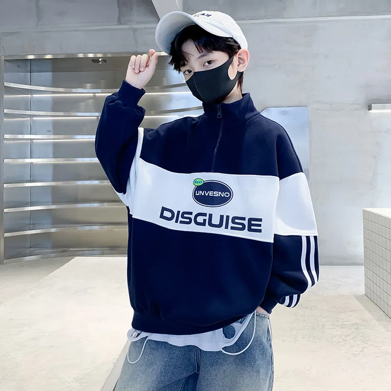 Детский свитшот с принтом Lanza, Navy Blue — фото 3