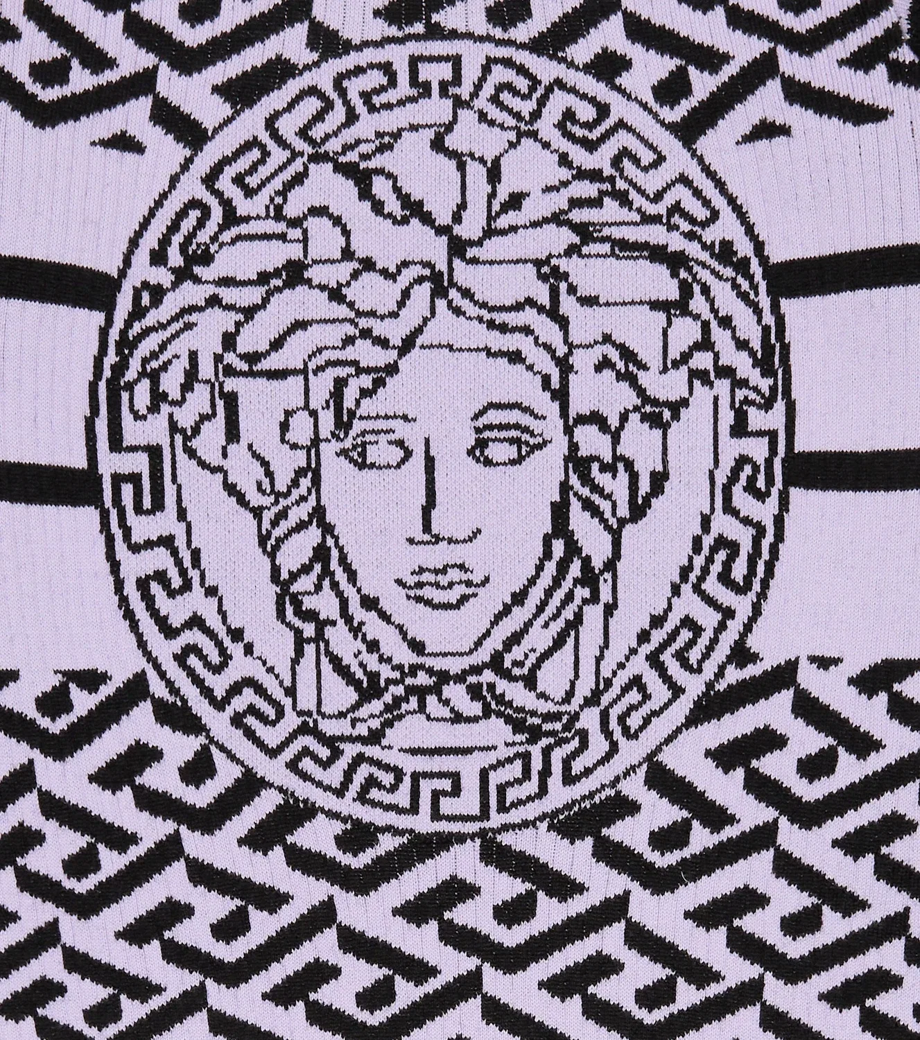 Свитер с жаккардовым узором Versace Kids, фиолетовый — фото 2