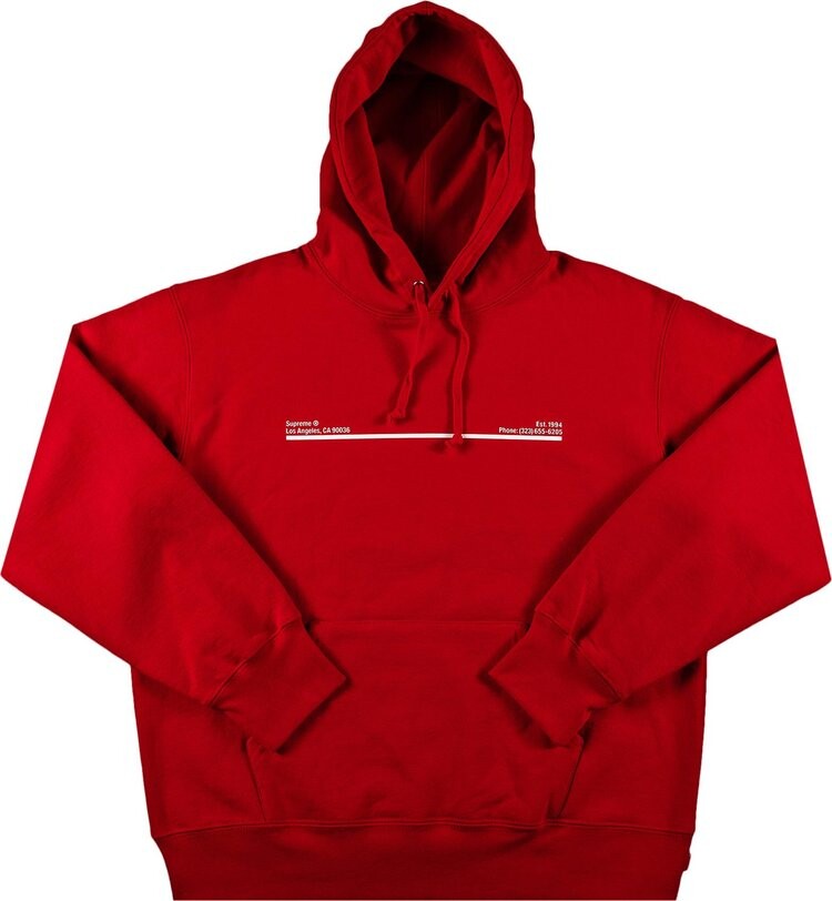Толстовка Supreme Shop Hooded Sweatshirt - Los Angeles 'Red', красный — фото 2