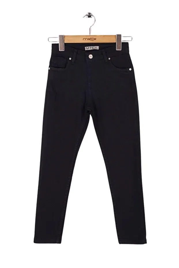 Детские брюки для девочек зауженные Happy gabardine girl pants Mutlu Kids, Black — фото 3
