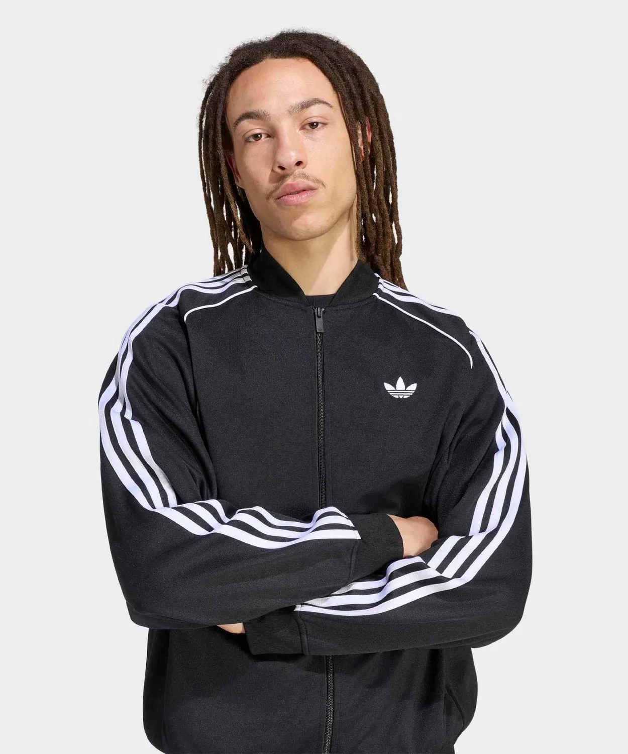 Мужская куртка-олимпийка свободного кроя с молнией Adidas Originals SST Adicolor Classic, Black系 Other — фото 3
