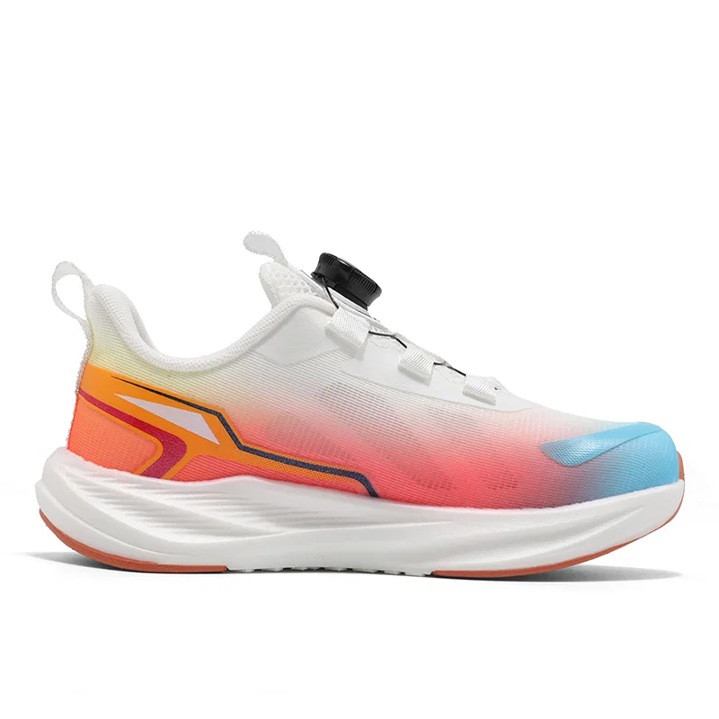 Детские кроссовки для бега с принтом WARRIOR, White Orange Blue — фото 3