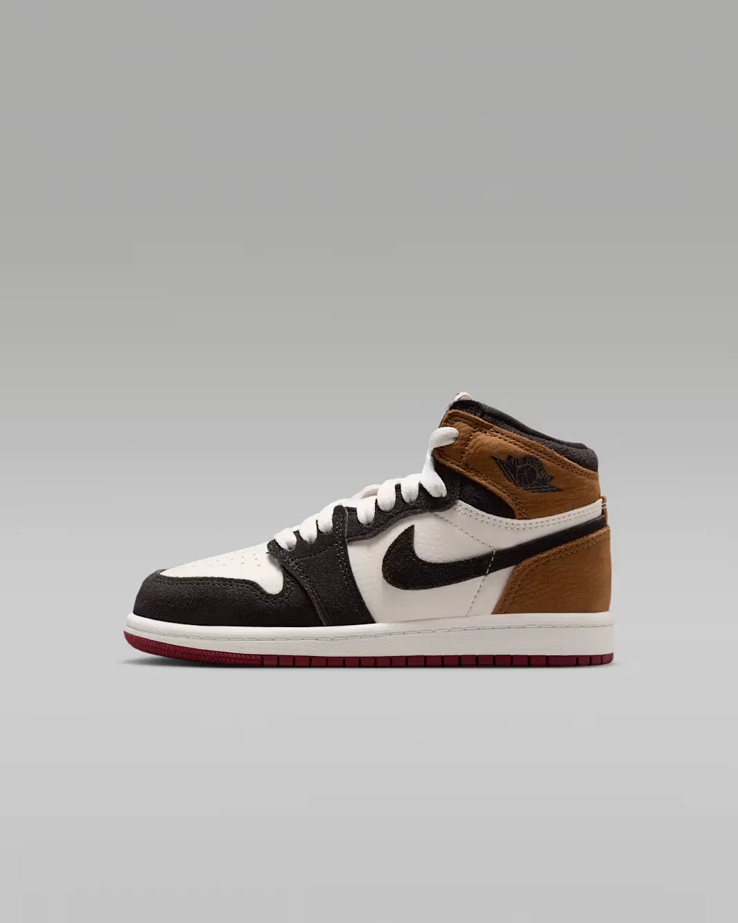 Детские кроссовки Jordan 1 Retro High OG "Love Letter", Shadow Brown/Light British Tan/Light British Tan/Team Red