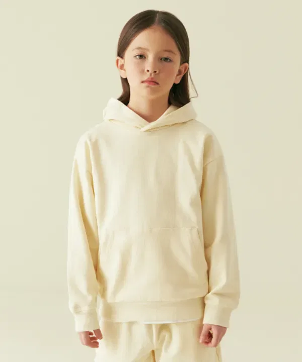 Свитшот с капюшоном оверсайз, Musinsa Standard Kids, лимонный крем