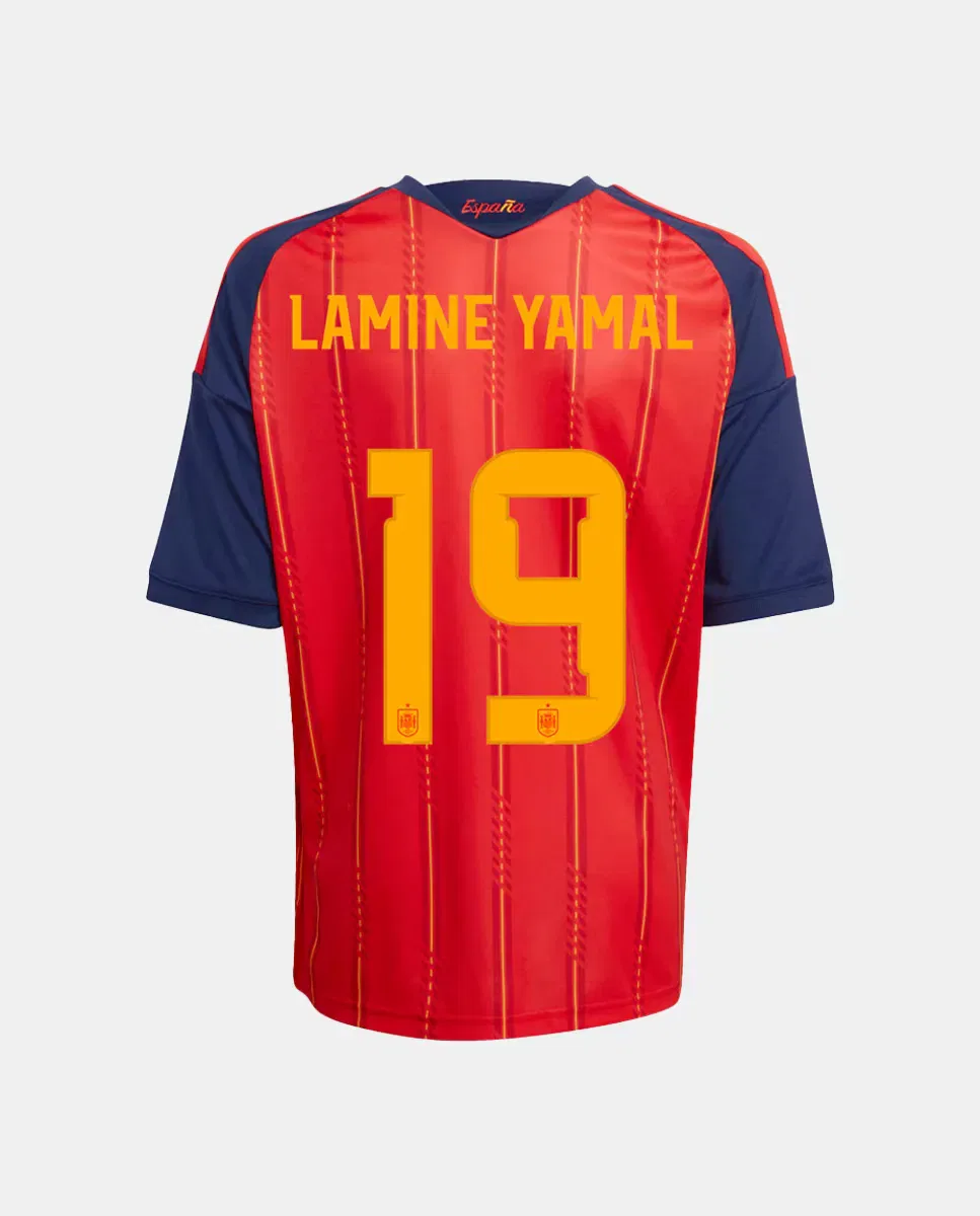 Детская футболка для мальчиков с принтом España Mundial 2026 Lamine Yamal 19 adidas, Красный