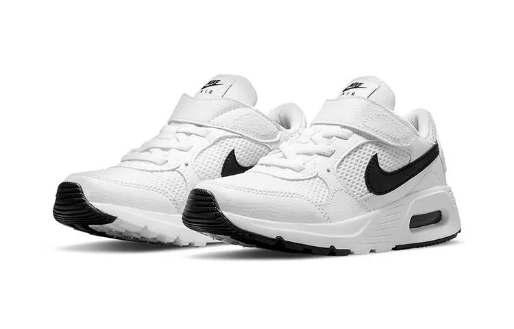 Детские кроссовки с видимой амортизацией Air Max SC White Black PS, Nike, White Black — фото 4