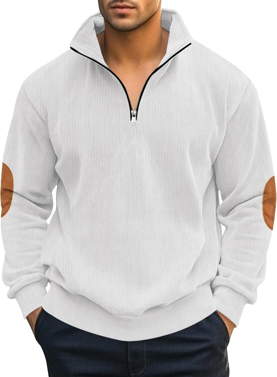 Мужской свитер с четвертью молнии Slim Fit