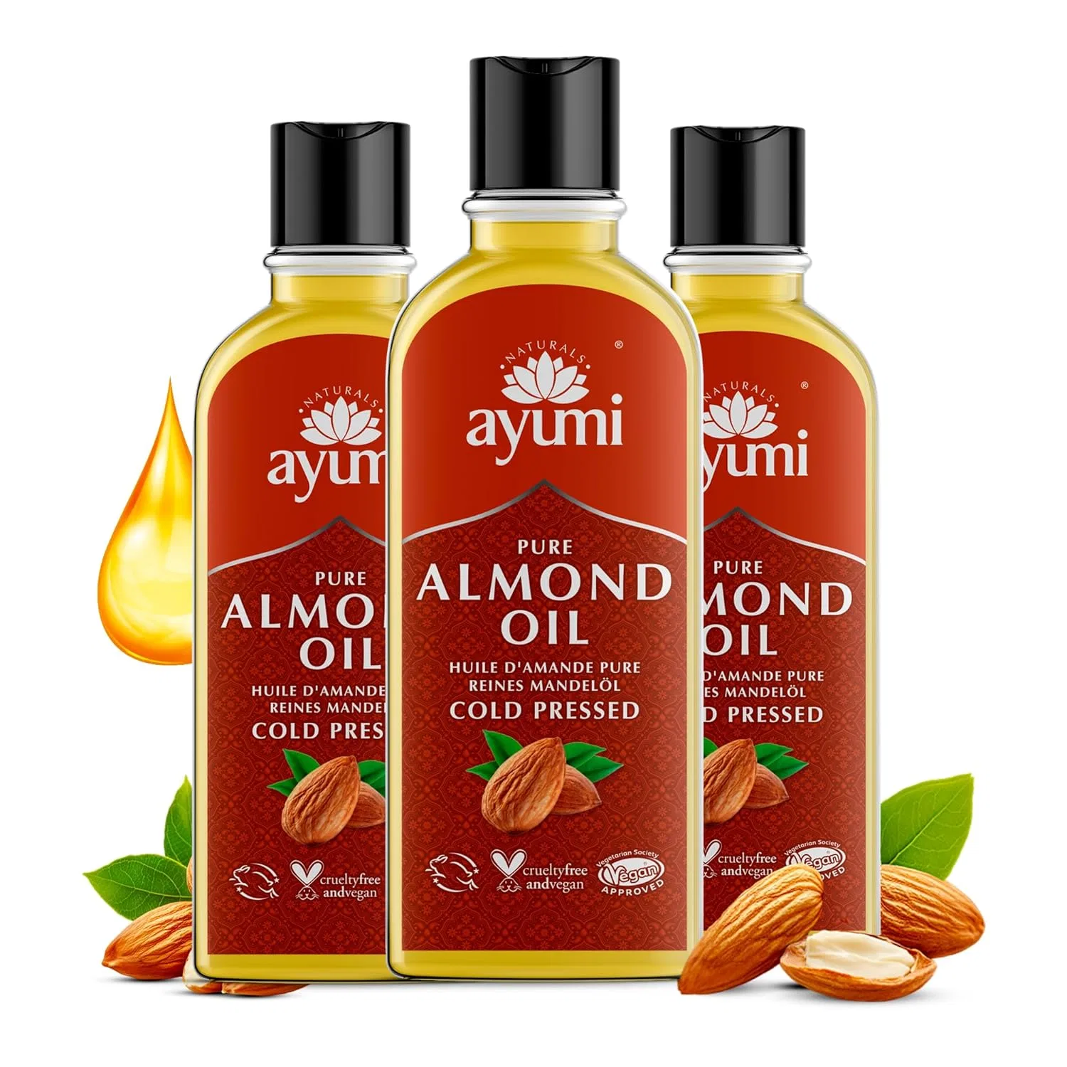 Масло для тела Ayumi Pure Almond Oil, 3 x 150 мл