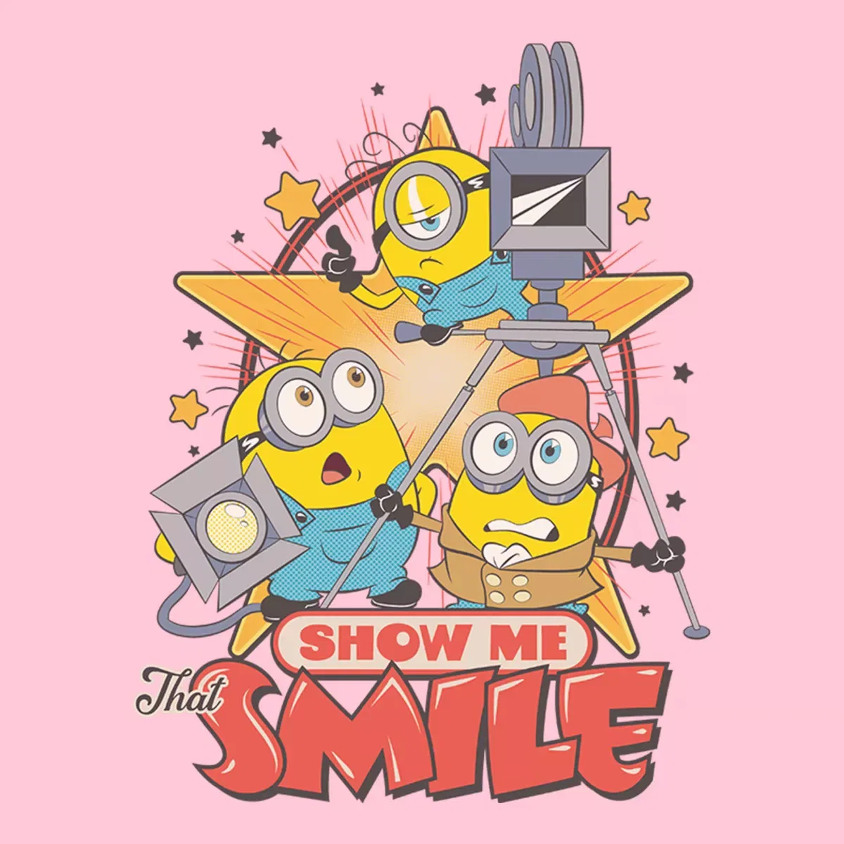 Детская футболка с принтом Show Me That Smile Minions light pink — фото 2