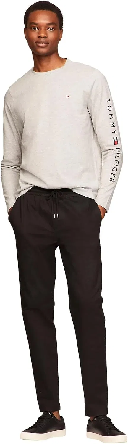 Мужская футболка с длинным рукавом с логотипом Tommy Hilfiger, Grey Heather — фото 3