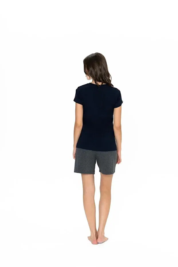 Женский комплект пижамы с коротким рукавом U.S. Polo Assn., Navy Blue — фото 4
