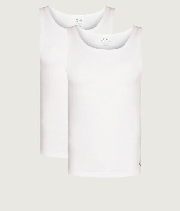 Комплект из 2 облегающих маек Polo Ralph Lauren, белый