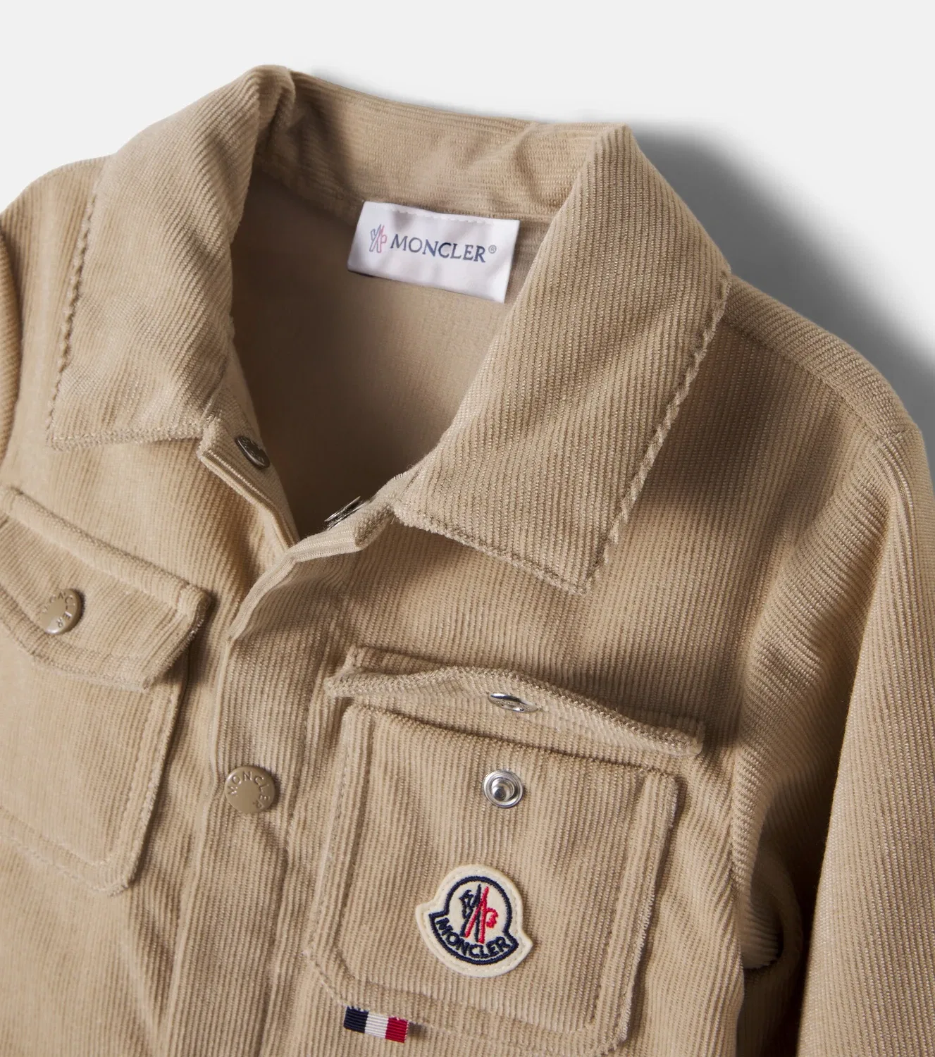 Комбинезон хлопковый Moncler Enfant, бежевый — фото 4