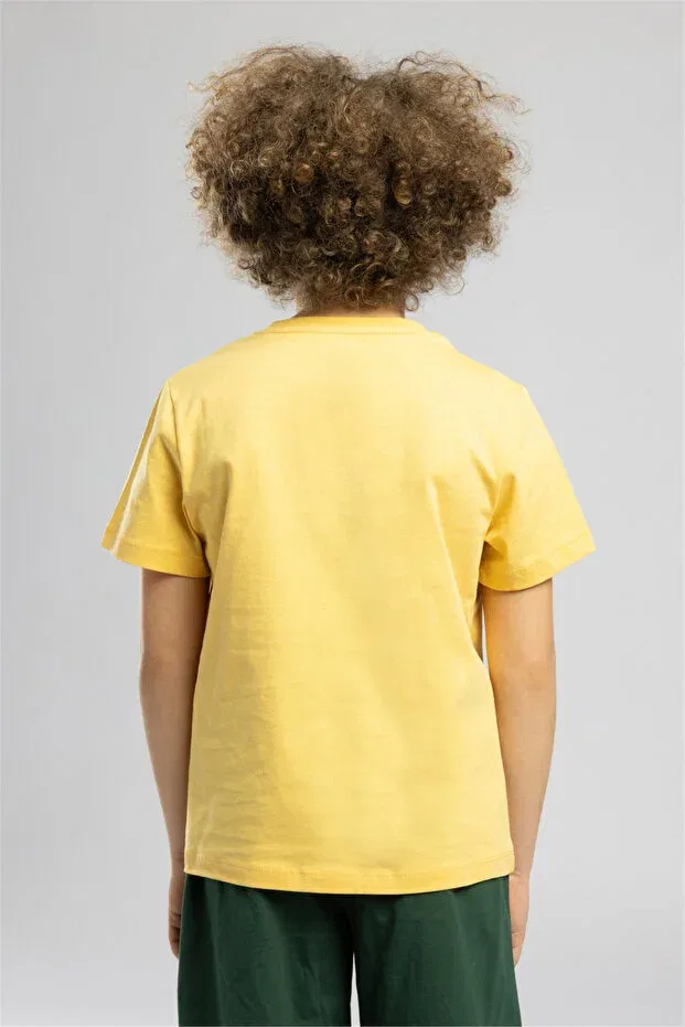 Детская футболка для мальчиков с принтом Londonlogo Lee Cooper, Yellow — фото 3
