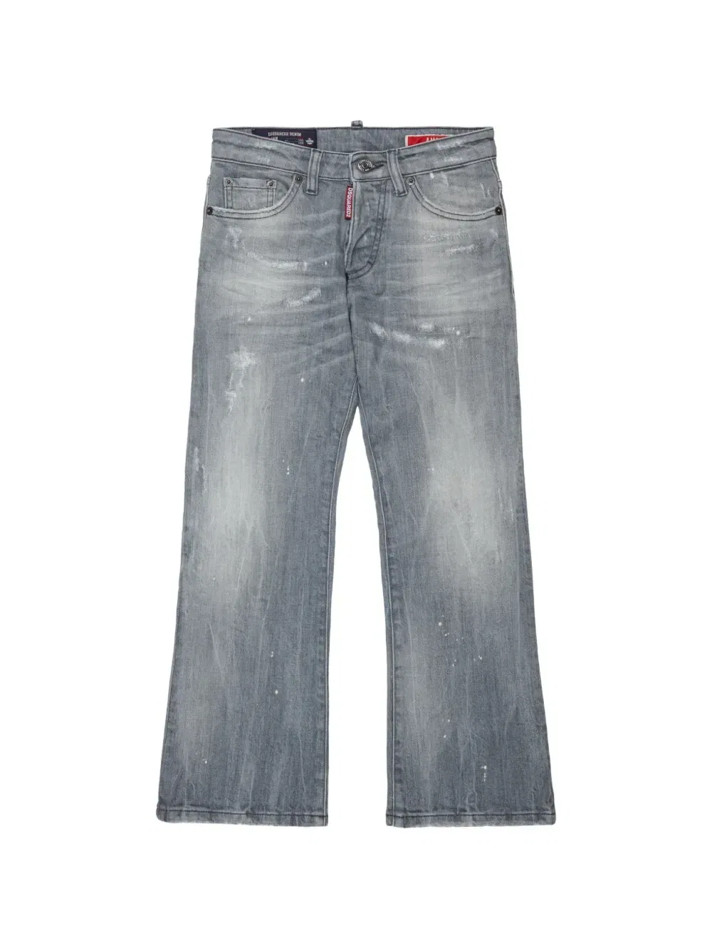 Джинсы с эффектом разбрызганной краски Dsquared2 Kids, серый