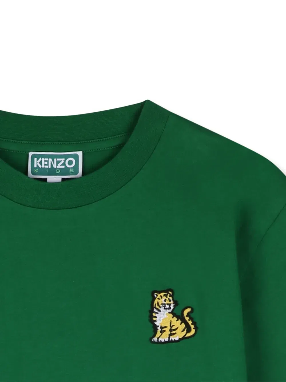 Футболка с нашивкой Tiger Kenzo Kids, зеленый — фото 3