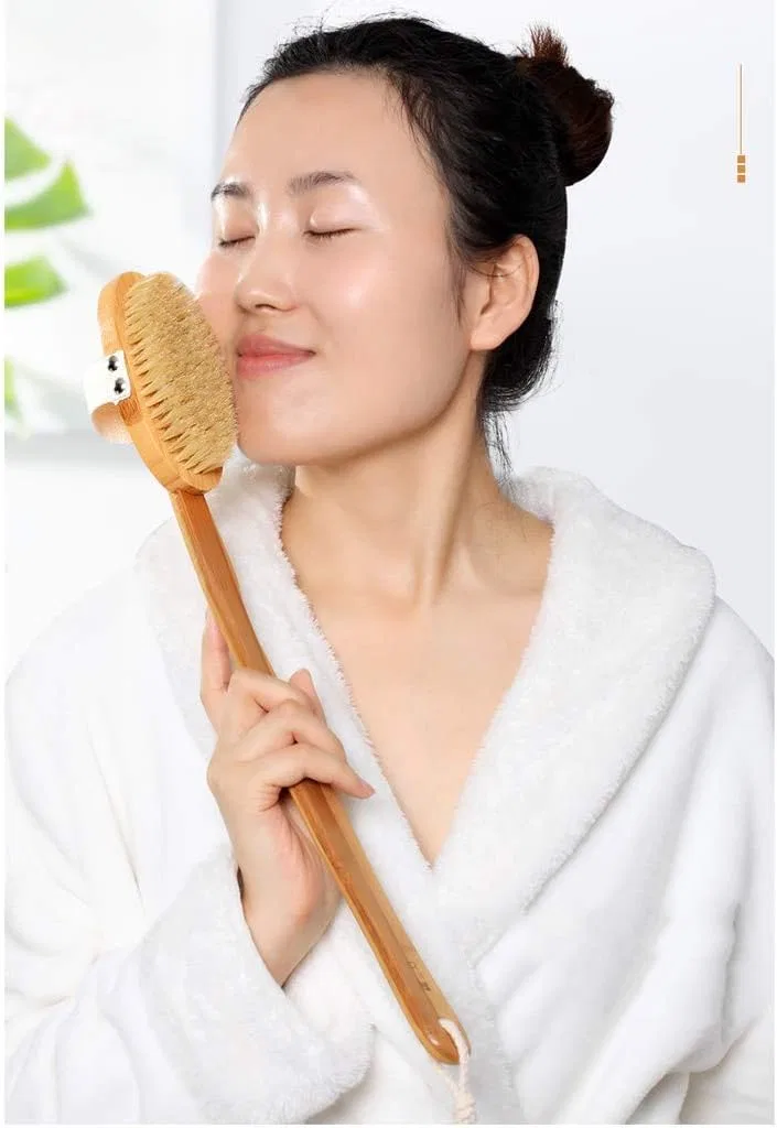 Щетка для тела Bath Brush, дерево + люфа + щетина, 48 см, C Wyrkyp — фото 3