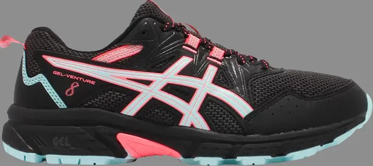 

Кроссовки wmns gel venture 8 wide 'black clear blue' Asics, черный