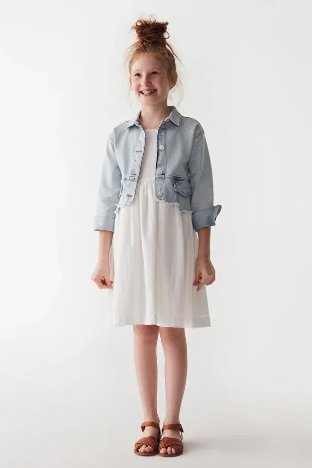 Детская куртка для девочек с длинным рукавом Nk Kids, Blue — фото 3