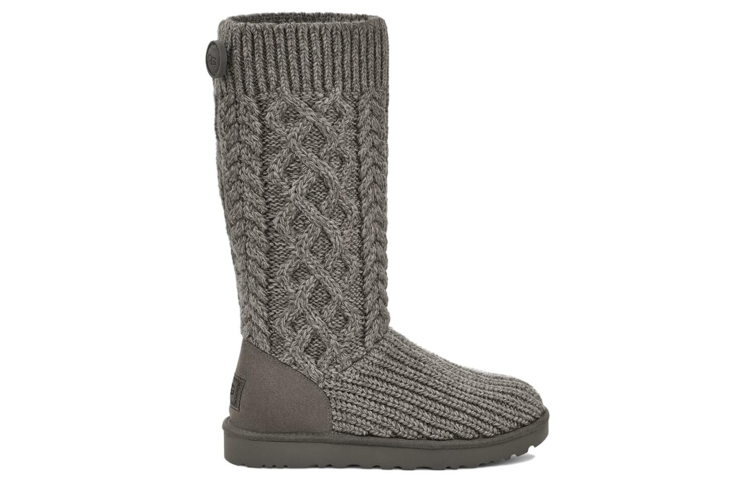 Сапоги женские UGG Classic Cardi с косой вязкой, серый — фото 2
