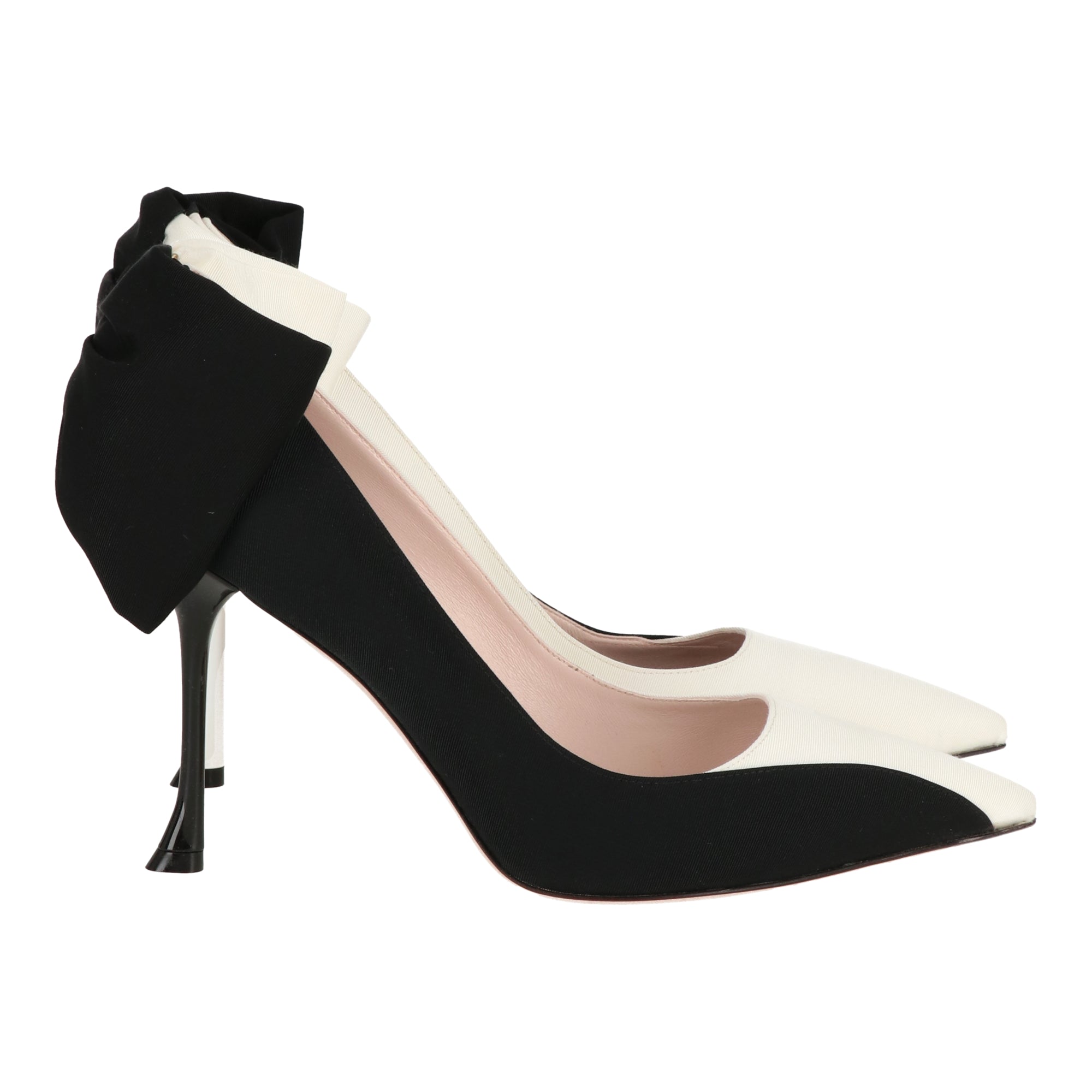 Женские бело-черные мюли Roger Vivier на каблуке — фото 2