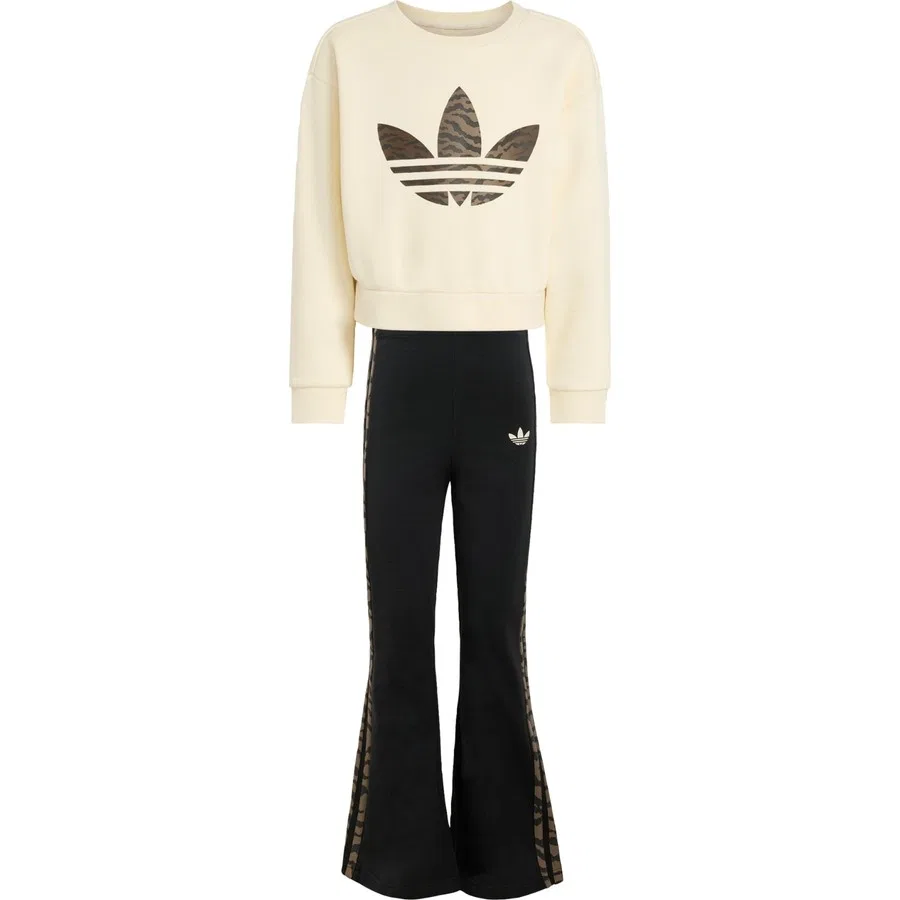 Комплект спортивного костюма с принтом Boxy Crew Set adidas, Белый — фото 3