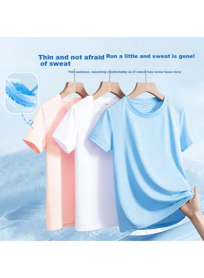 Футболка с коротким рукавом и сетчатой вставкой Tonlion Kids, серая — фото 3