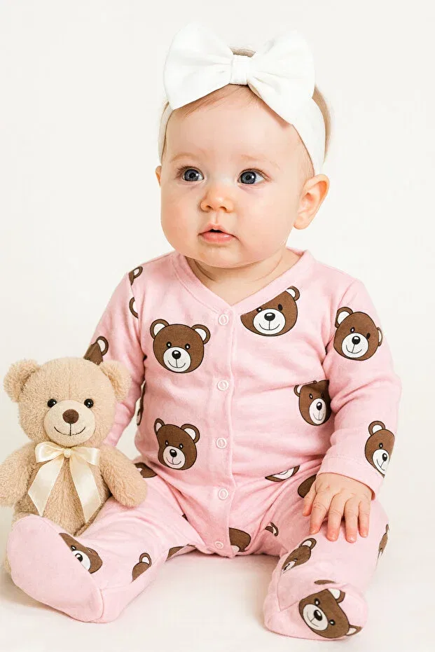 Детское боди-комбинезон для девочек с принтом Aki Moda Kids, Pink