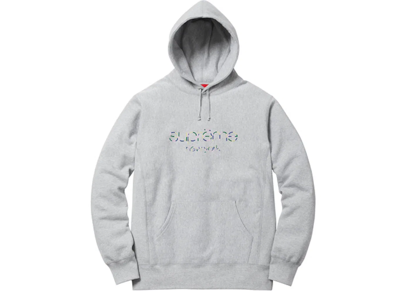 Мужской худи с принтом Supreme Classic Logo, Heather Grey