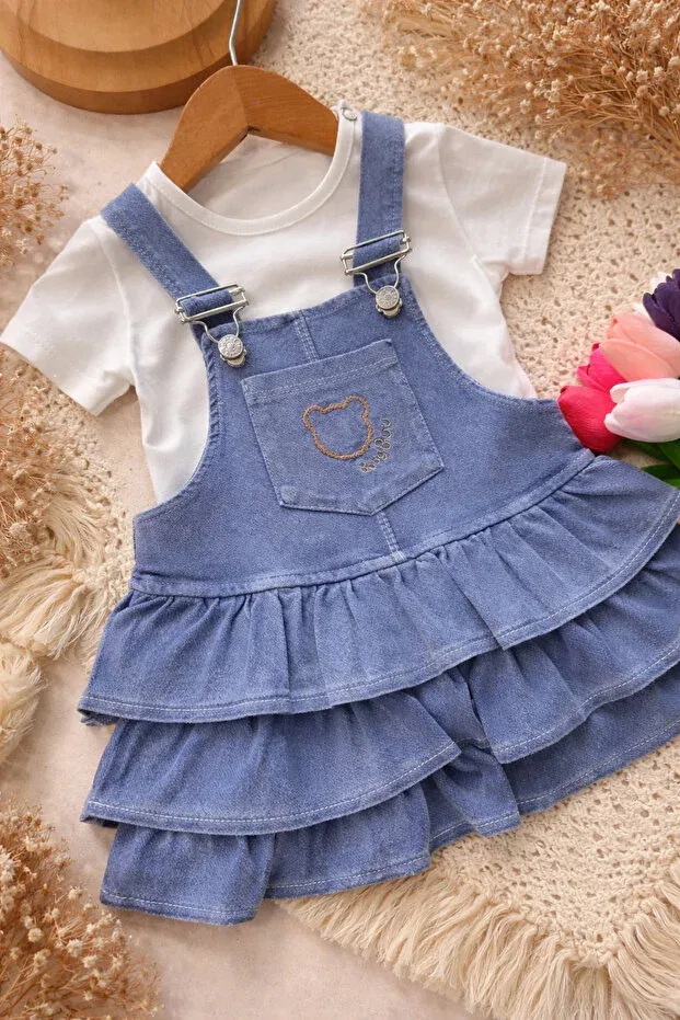 Детский комплект из куртки и юбки с принтом Party Baby Buu, Dark Blue