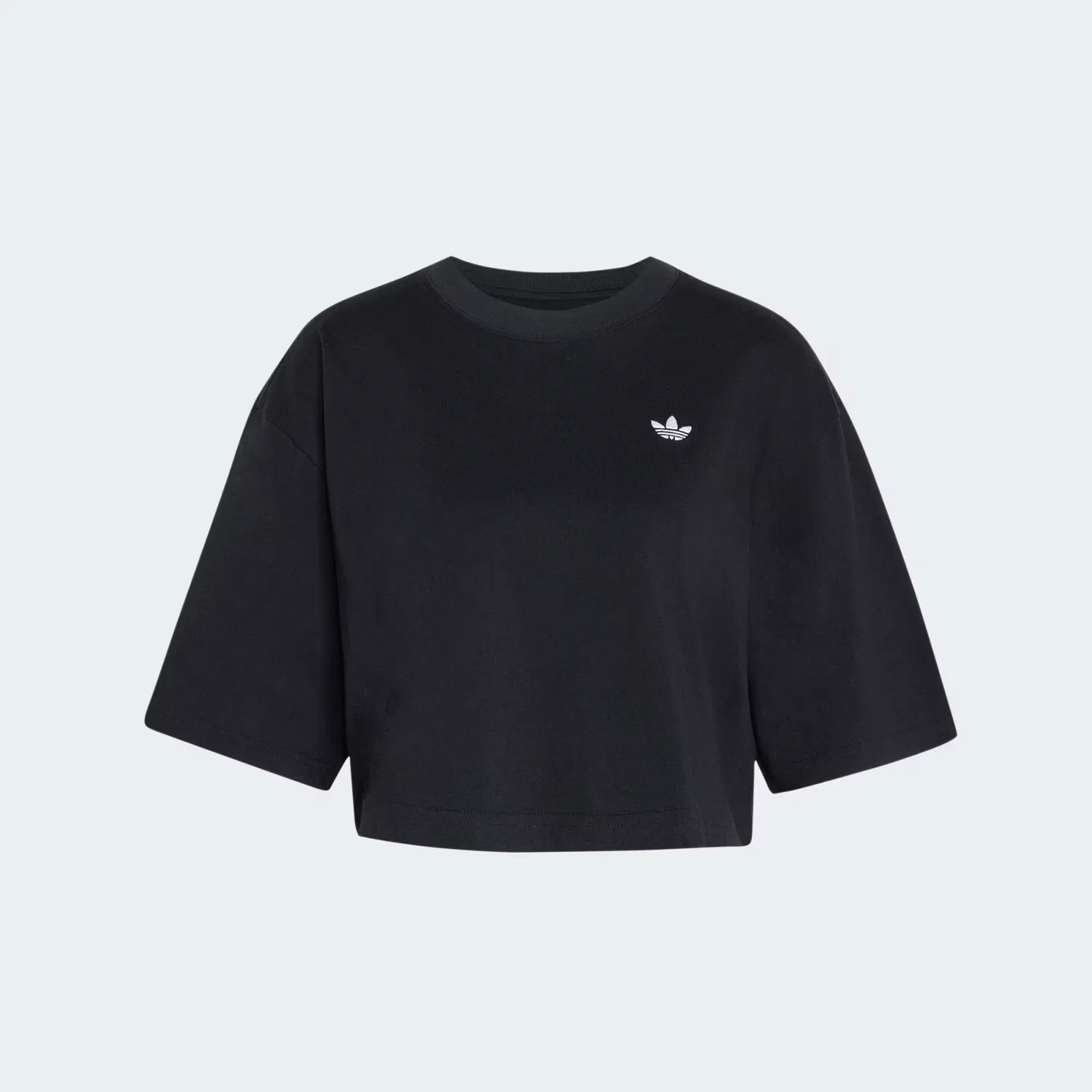 Женская укороченная футболка Essentials Crop Tee Adidas Originals, черный — фото 4