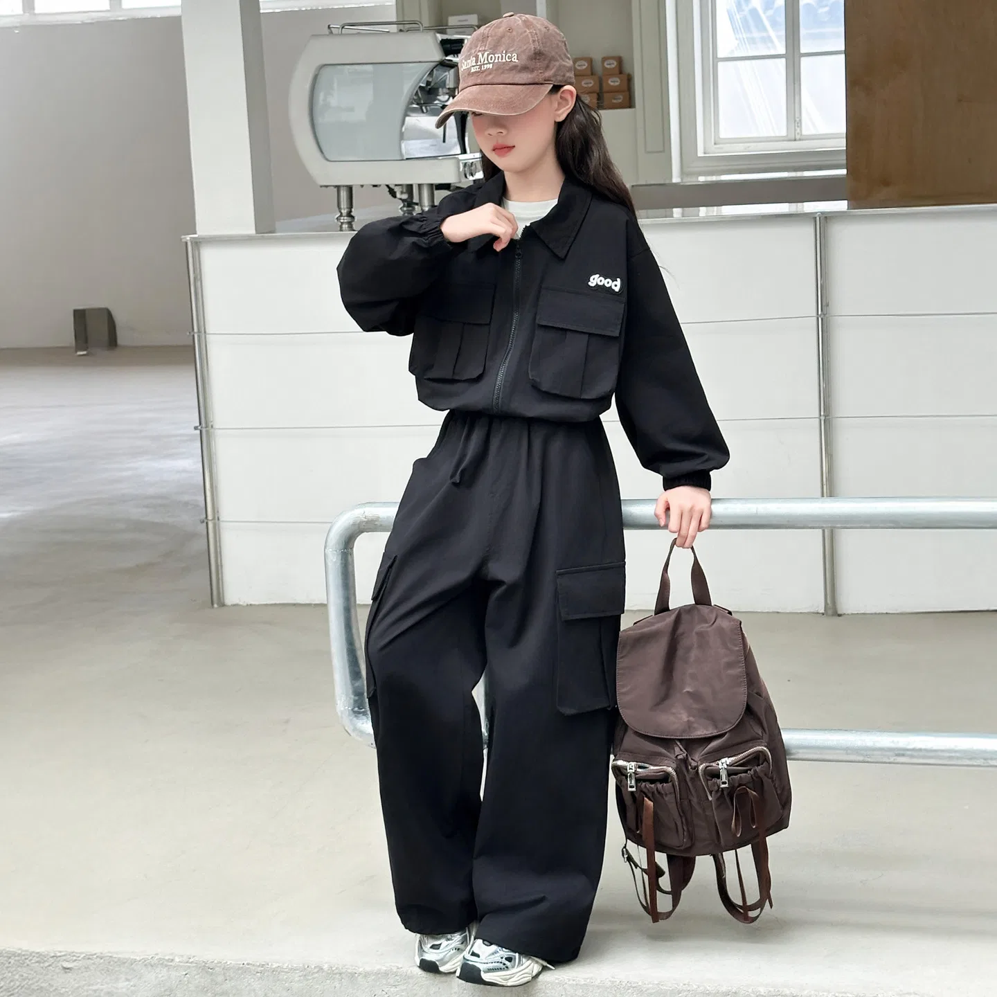 Детский спортивный костюм для девочек с курткой и брюками Lanza, Black — фото 4