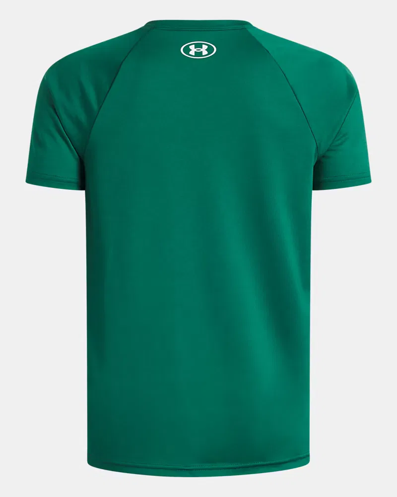 Футболка для мальчиков быстросохнущая UA Tech Big Logo UnderArmour, Campus Ivy/White — фото 2