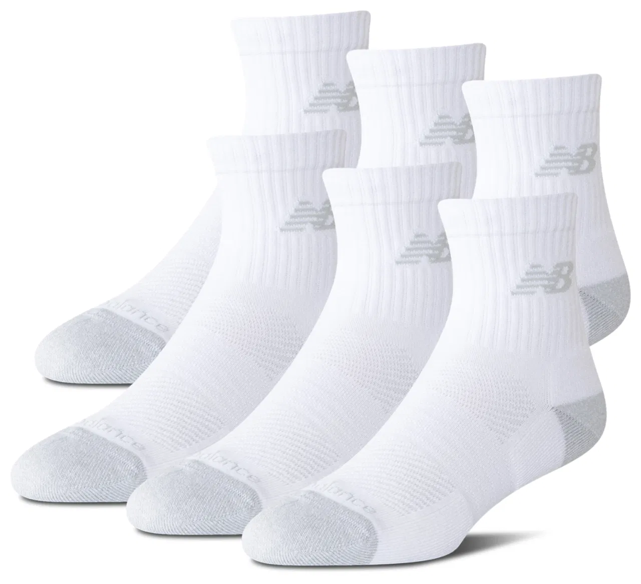 Носки для мальчиков Active Cushion 6PK Quarter New Balance, белый