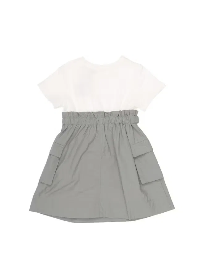 Платье-футболка с коротким рукавом с кнопками Zara, белый/серый — фото 3