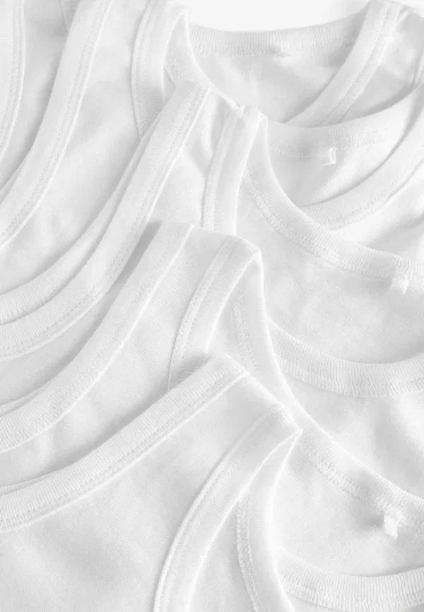 Комплект маек хлопок 5 pack - top Next white, белый — фото 4