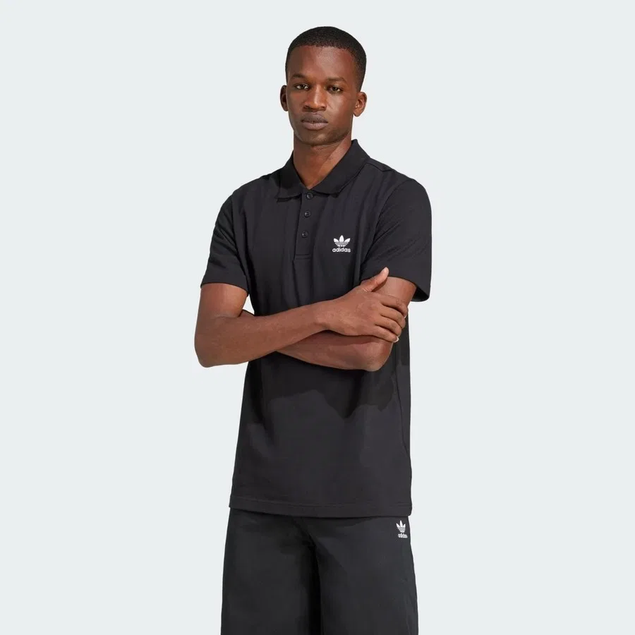 Мужское поло Trefoilo Essentials от adidas, Черный