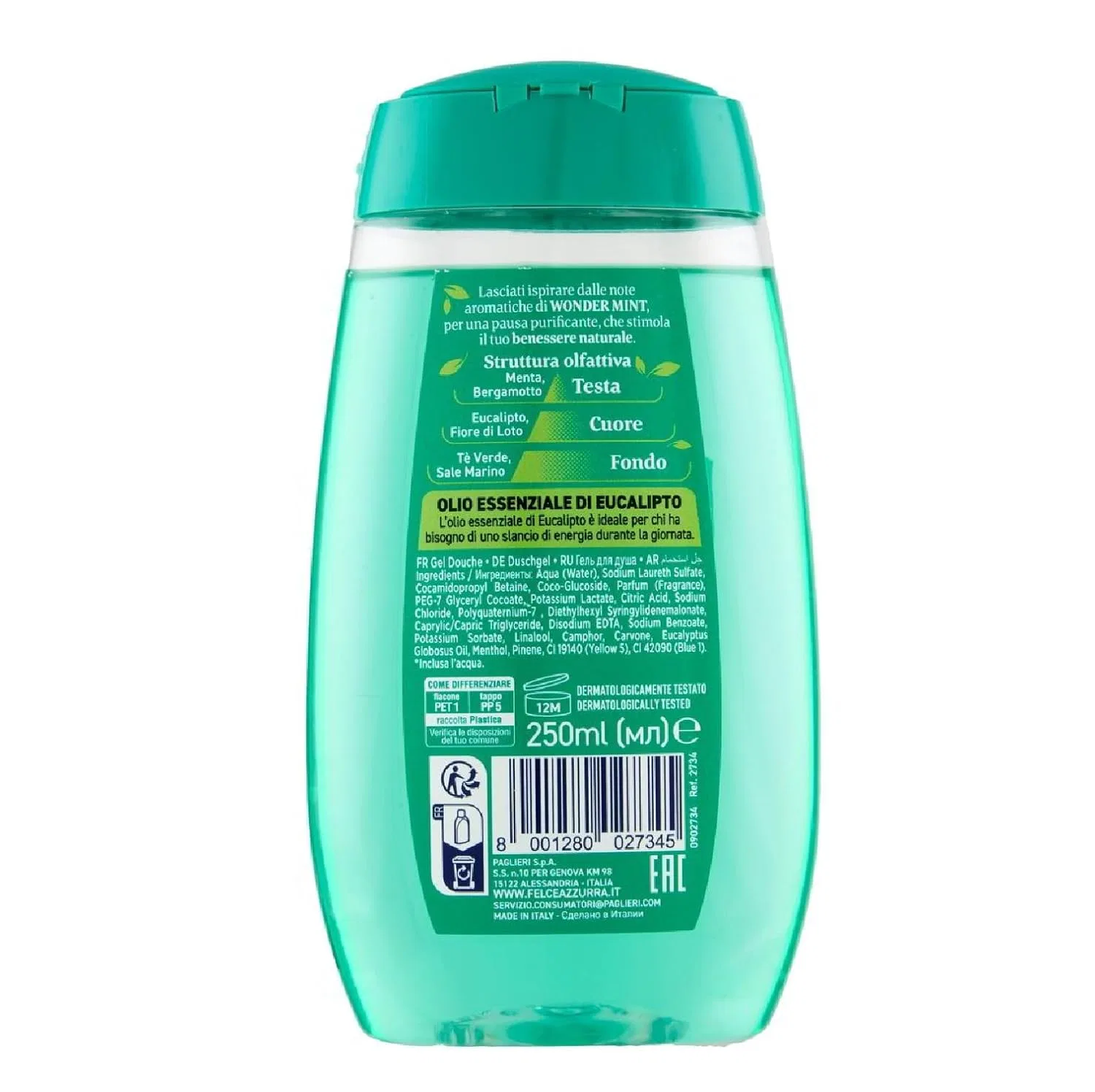 Гель для душа Wonder Mint, Italian Gourmet E.R., набор 6 x 250 мл + томатная мякоть 400 г, 1500 мл, Mint — фото 3