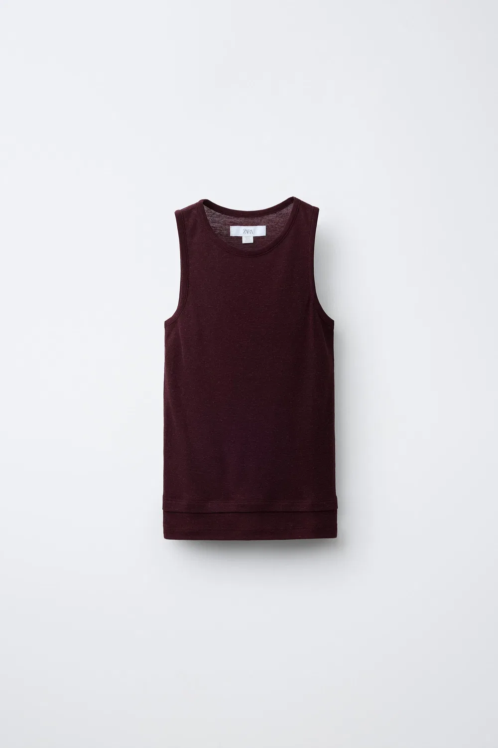 Футболка из смеси льна ZARA, Brown