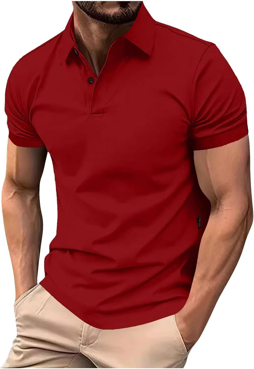 Мужская повседневная футболка поло с коротким рукавом Regular Fit, Red
