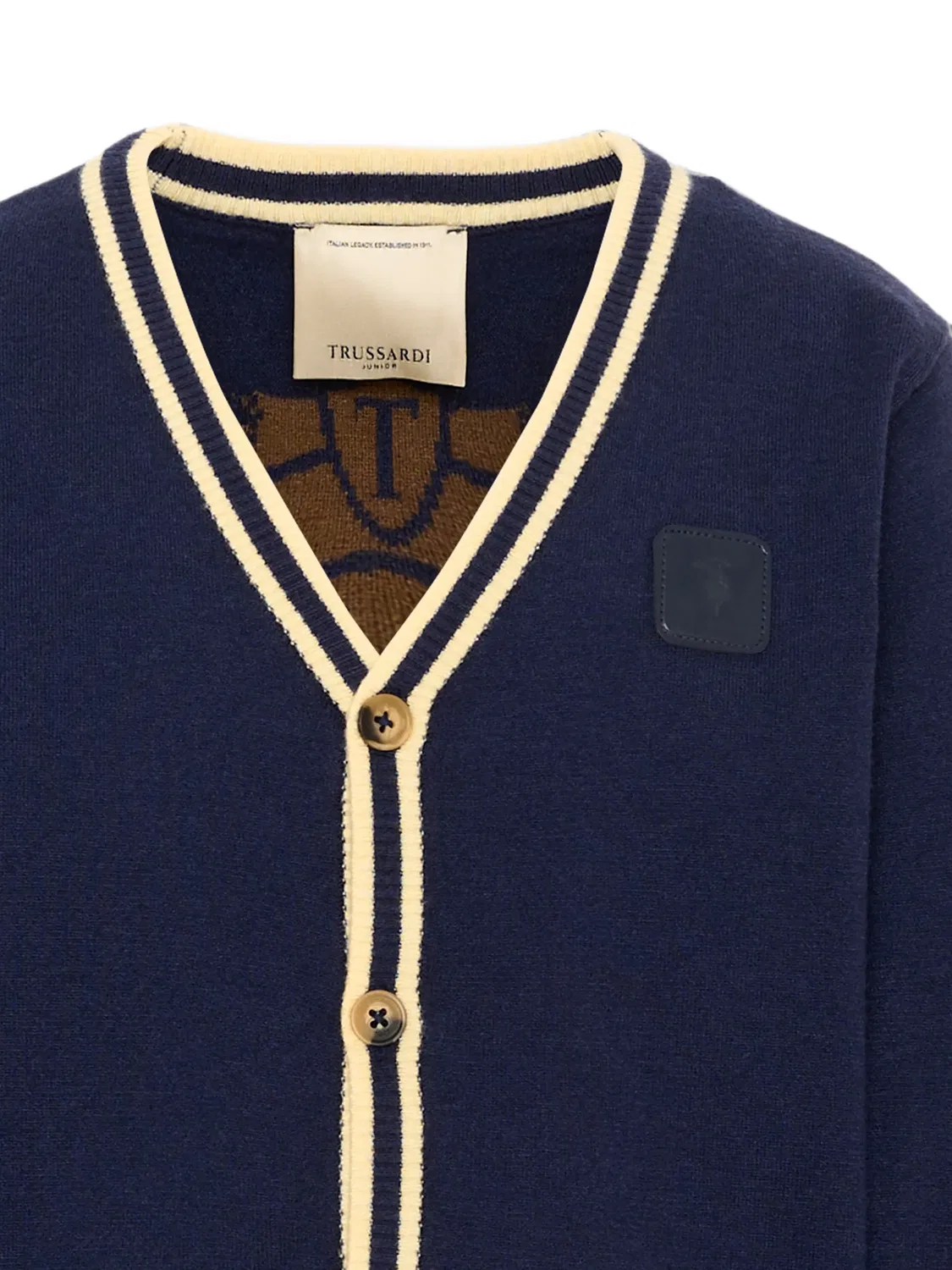 Кардиган с нашивкой-логотипом Trussardi Junior, синий — фото 3