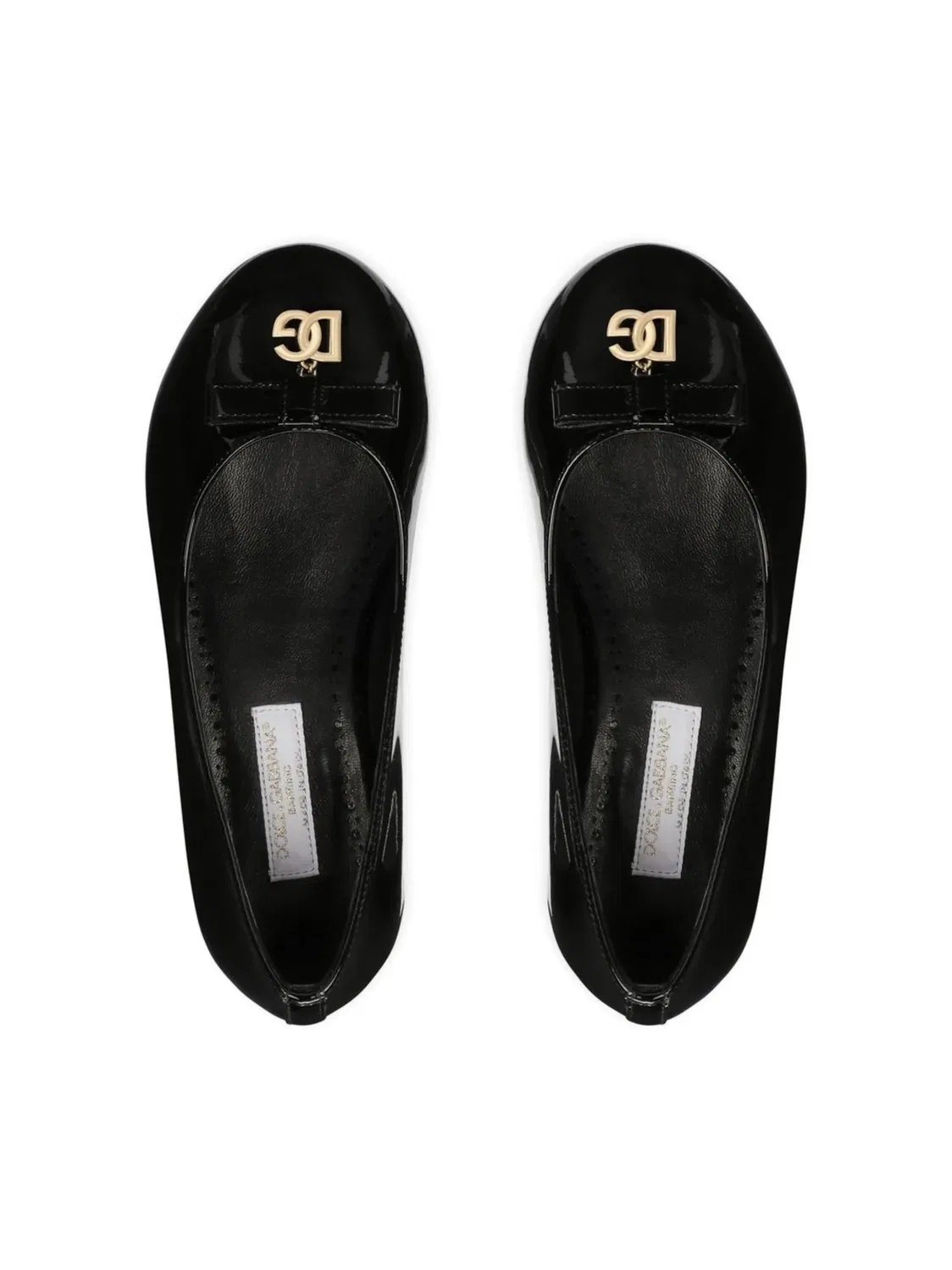 Балетки из лакированной кожи с логотипом DG Dolce & Gabbana, черный — фото 3