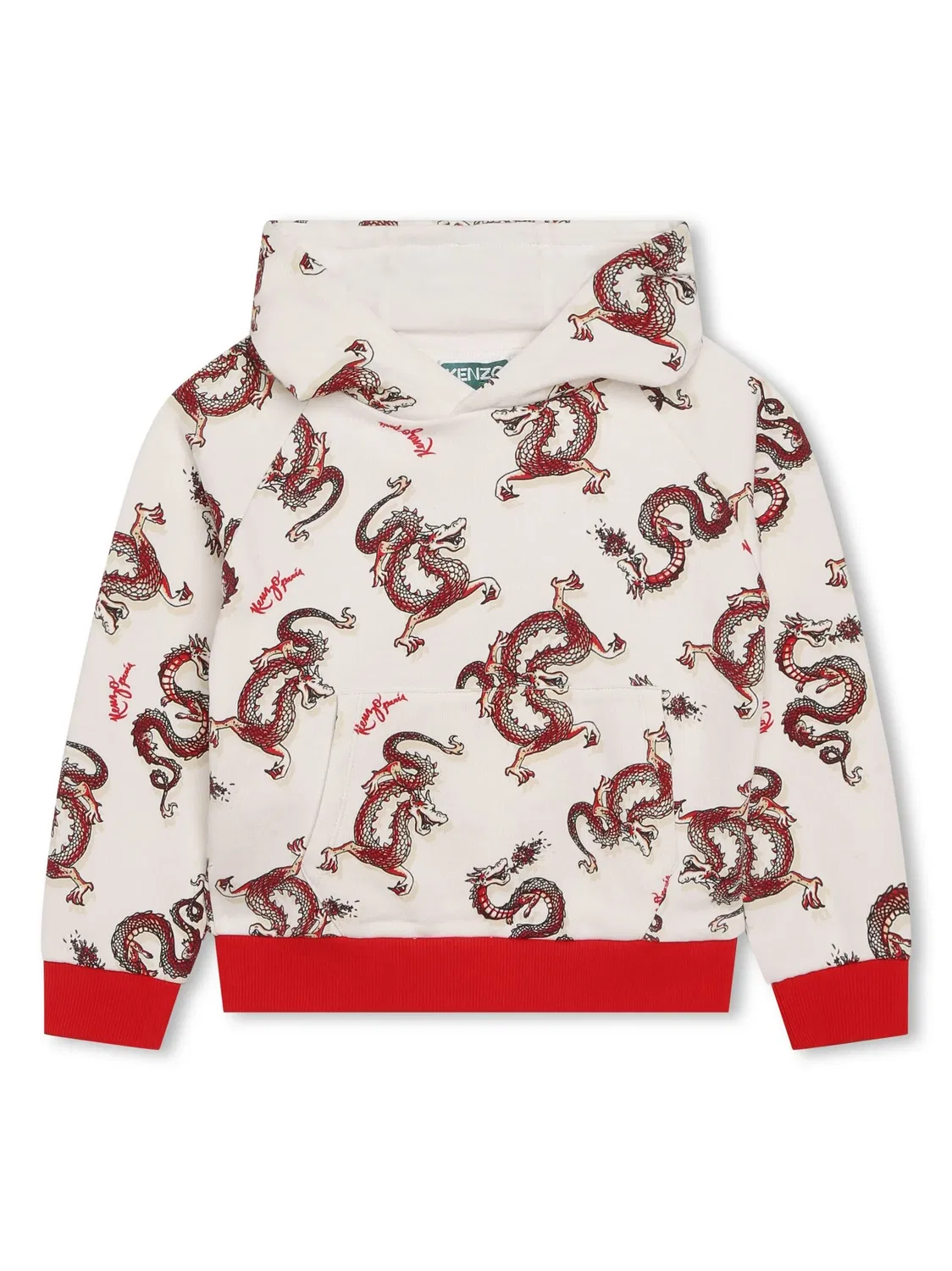 Худи с графическим принтом из хлопка Kenzo, белый