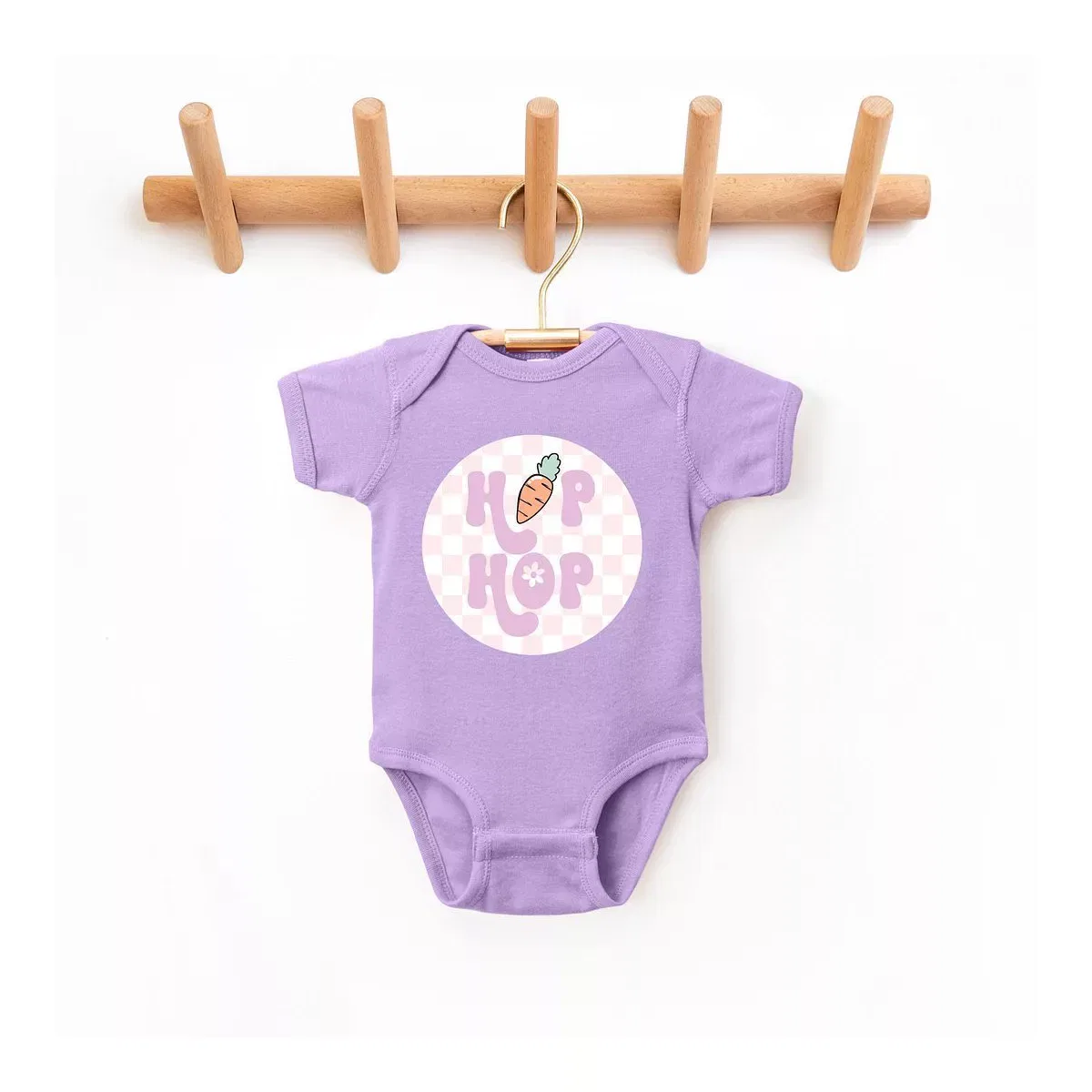 Детский боди с коротким рукавом Checkered Hip Hop The Juniper Shop, Lavender