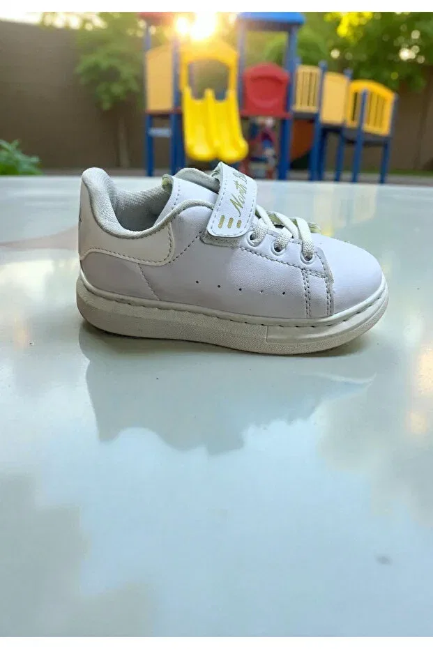 Детские туфли для девочек с коротким каблуком North Blue, White