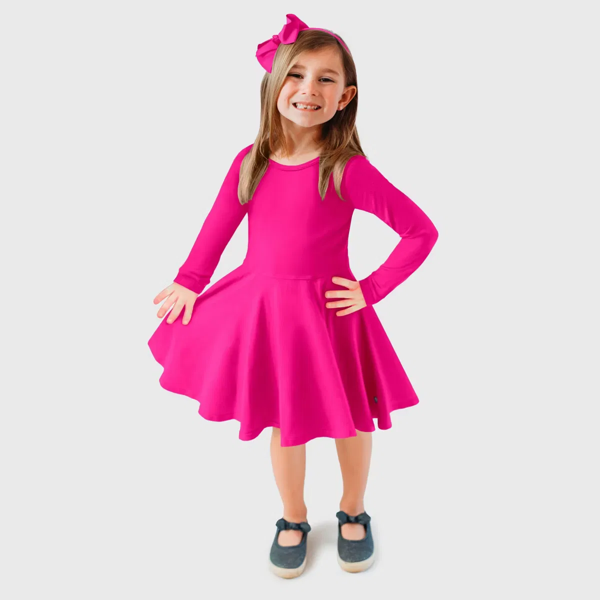 Платье с длинным рукавом Skater City Threads, Hot Pink — фото 3